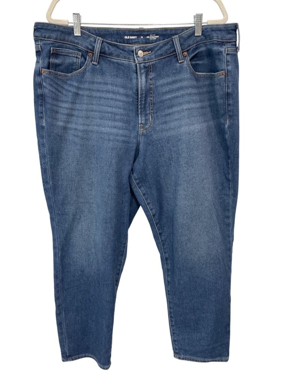 Old Navy Jeans Size 18 High Rise OG Straight Cozy Lined Denim Medium Wash Blue